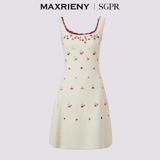 【SGPR】优雅度假连衣裙25夏法式复古无袖a摆针织裙(货号:MU86DR286) 商品图4