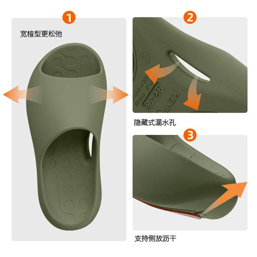 MM 山姆 科柔 抗菌防滑拖鞋成人款南 苔藓绿 商品图4