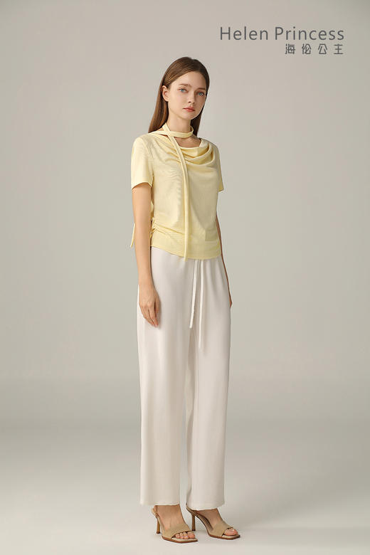 荡领飘带收腰上衣 商品图9