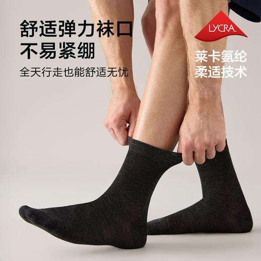 MM 山姆 Member's Mark 轻薄可机洗美利奴羊毛男袜 4双装 商品图6