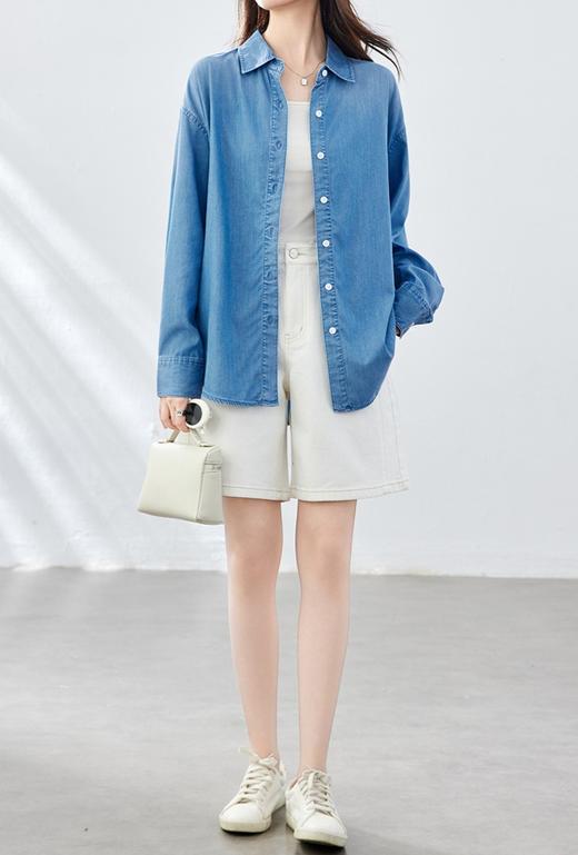 春夏刚需水洗松弛感天丝牛仔衬衫 商品图4