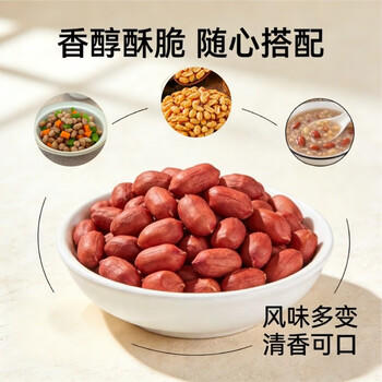 秦食红皮花生米生的红皮生花生米五谷杂粮 450g /粮油调味 /杂粮 /谷米类 商品图0