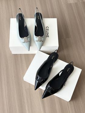 赛琳 尖头后系带平跟鞋凉鞋