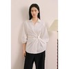 香y同款法式抗皱设计感掐腰v字翻领不规则衬衫 商品缩略图5