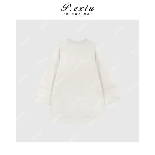 04-2潘依绣丁丁宠粉 100%棉设计感空气层立裁圆领长袖卫衣 M9002 商品图2