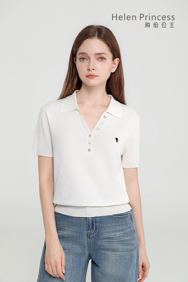 温柔感针织 Polo 衫