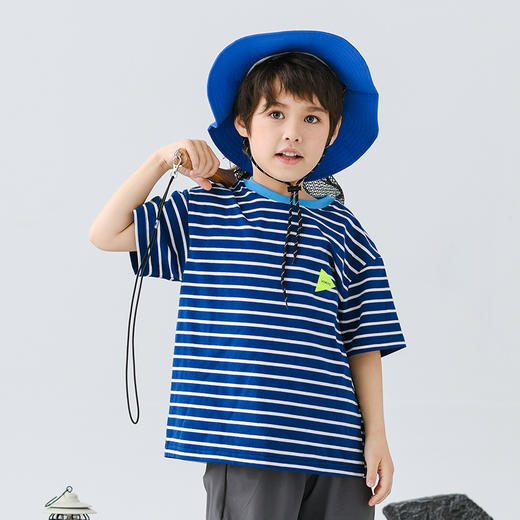 🌸夏天做个活力少年😊【Vonbonkids 山系撞色纯棉彩条短袖T恤S07C26016款】🔥打破夏日单调的穿搭 🔺撞色使得整体富有层次感和跳跃感 视觉效果眼前一亮  商品图3