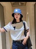 Am* | 米家春夏撞色圆领+袖口麦穗缝线胸前精致立体撞色刺绣爱心，男女全棉正肩圆领T恤 商品缩略图2