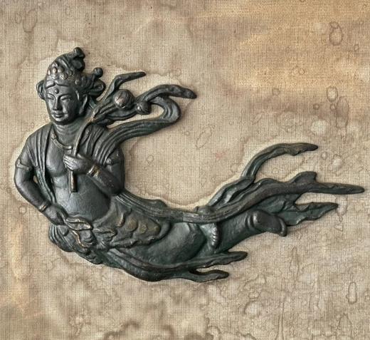 青铜浮雕飛天仙女裱框壁饰，顺丰包邮 商品图2