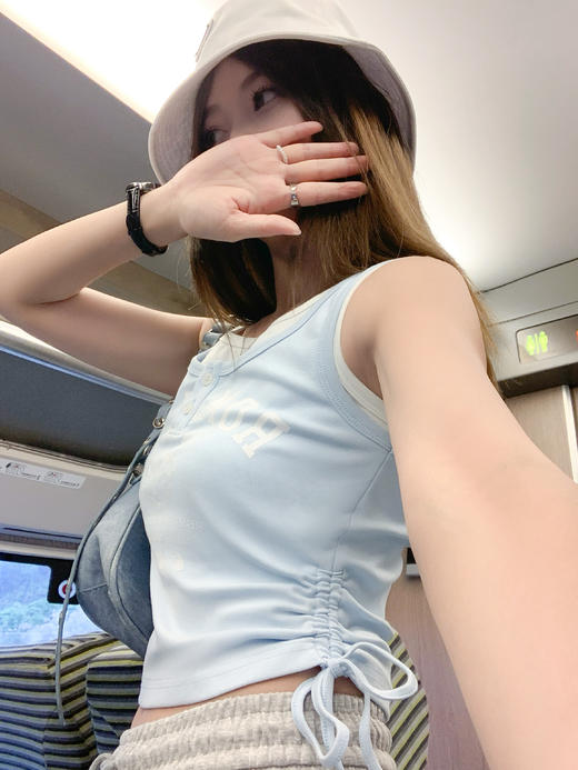 <曾小咸推荐>4.7现货秒杀 ！微信超特价！韩系假两件印花背心 日常119.99 立减60 秒杀59.99！！ 商品图13