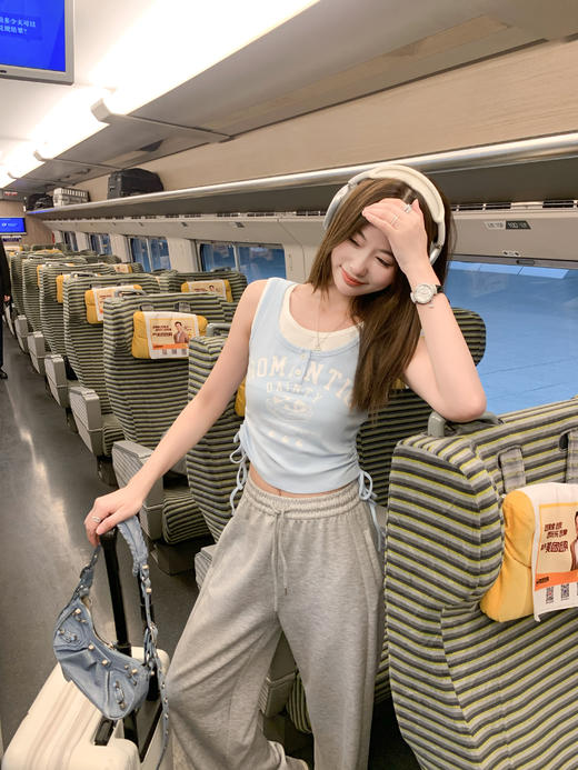 <曾小咸推荐>4.7现货秒杀 ！微信超特价！韩系假两件印花背心 日常119.99 立减60 秒杀59.99！！ 商品图11