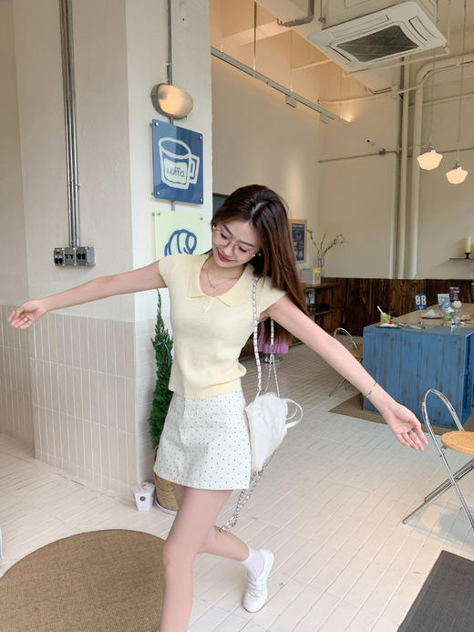 <曾小咸推荐>4.7现货秒杀 ！微信超特价！韩系小翻领短袖针织T恤 日常119.99 立减60 秒杀59.99！！ 商品图7