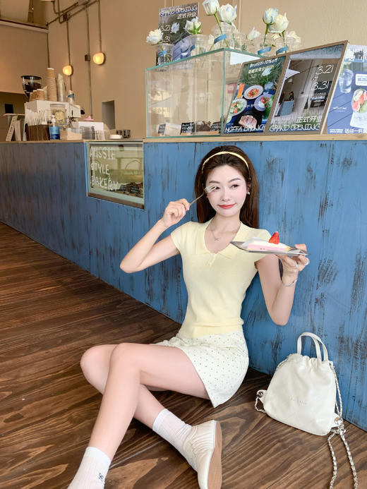 <曾小咸推荐>4.7现货秒杀 ！微信超特价！韩系小翻领短袖针织T恤 日常119.99 立减60 秒杀59.99！！ 商品图11