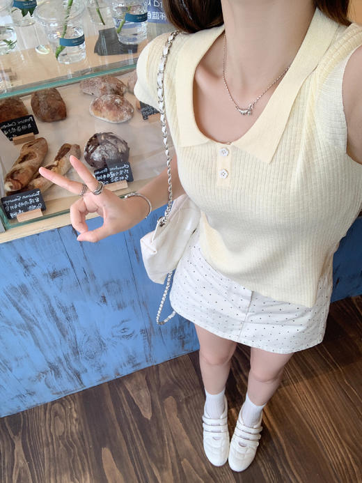 <曾小咸推荐>4.7现货秒杀 ！微信超特价！韩系小翻领短袖针织T恤 日常119.99 立减60 秒杀59.99！！ 商品图6