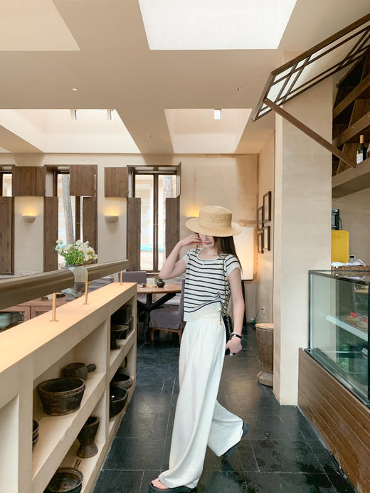 <曾小咸推荐>4.7现货秒杀 ！微信超特价！2色阔腿垂坠感休闲裤 日常159.99 立减90 秒杀69.99！！ 条纹短袖 秒杀59.99！！ 商品图12