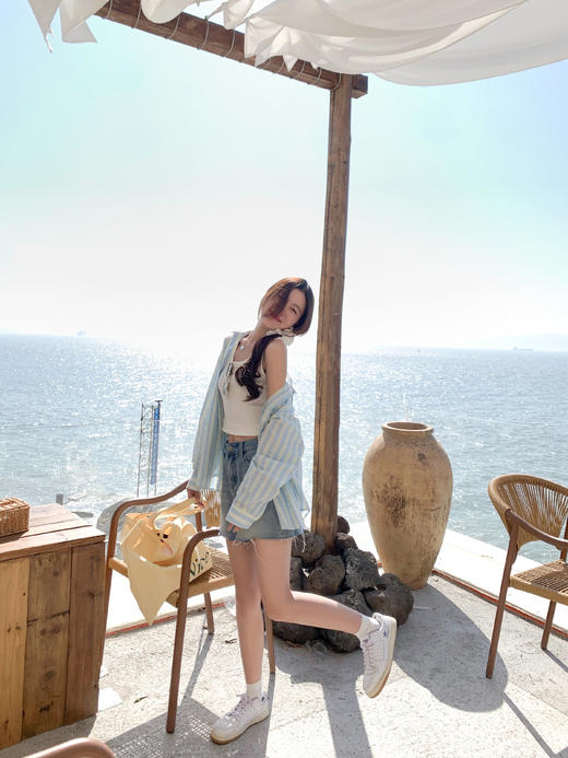 <曾小咸推荐>4.7现货秒杀 ！微信超特价！盐系小清新条纹翻领衬衫 日常169.99 立减100 秒杀69.99！！ 商品图10