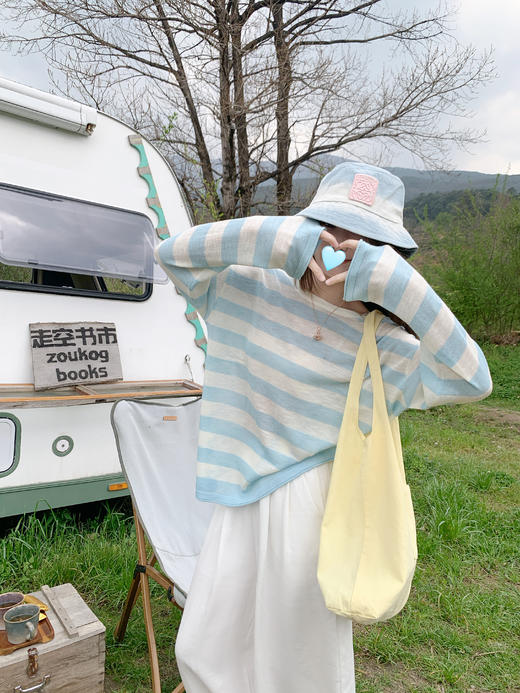 <曾小咸推荐>4.7现货秒杀 ！微信超特价！韩系蓝白条纹罩衫T恤 日常139.99 立减70 秒杀69.99！！ 商品图8