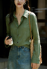 【下单3-7天发货】ORIGNAL&CO松绿色苎麻长袖衬衫，面料轻薄透气，夏天穿也可以保持干爽，宽松版型 不限制任何身材，遮肉显瘦! 商品缩略图6