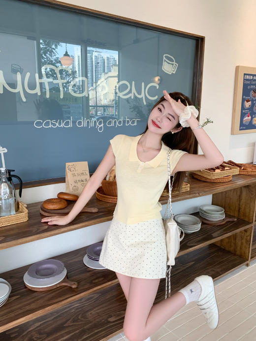 <曾小咸推荐>4.7现货秒杀 ！微信超特价！韩系小翻领短袖针织T恤 日常119.99 立减60 秒杀59.99！！ 商品图8