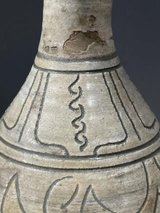 白釉刻划花卉玉壶春瓶，顺丰包邮 商品图9