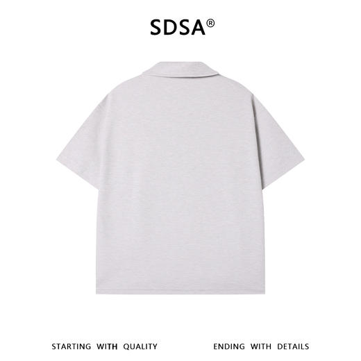 SDSA男装2026新款轻奢潮牌倒三角装饰翻领短袖T恤百搭时尚上衣 商品图4