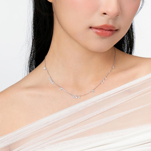 卡蒂罗KADER 银河 925银流苏水滴闪锆时尚百搭简约清新甜美轻奢高级感流苏设计可调节显白锁骨链 恋爱告白 商品图3