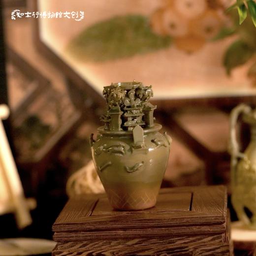 釉堆塑楼阁人物鸟兽谷仓罐冰箱贴摆件故宫馆藏文物复刻旅游纪念品 商品图0