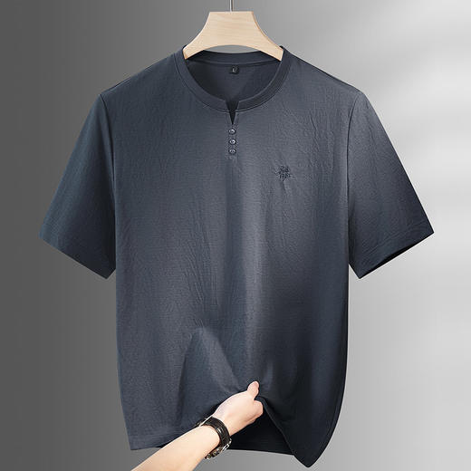 【DPF】【亚麻】大依优型大码男装夏季圆领短袖T恤运动休闲透气短袖上衣 商品图1