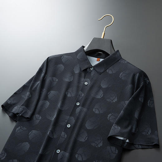 【DWP】大依优型大码男装夏季翻领短袖衬衫弹力无痕衬衫上衣加肥加大码 商品图2