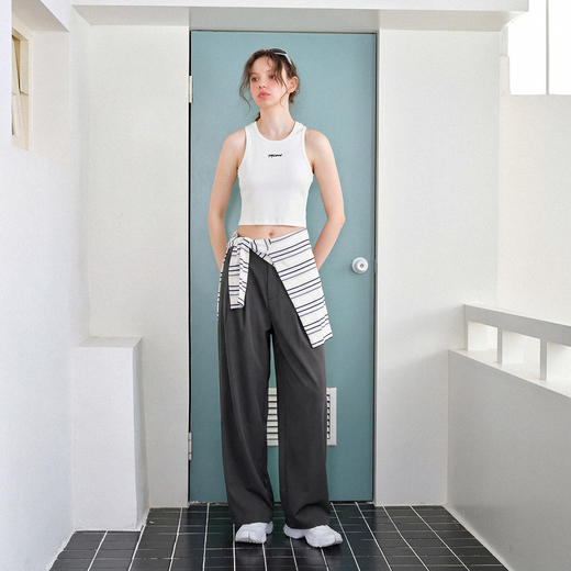 714street柔软舒适抗皱弹力双褶西裤2026夏季宽松显瘦男士休闲裤 商品图3