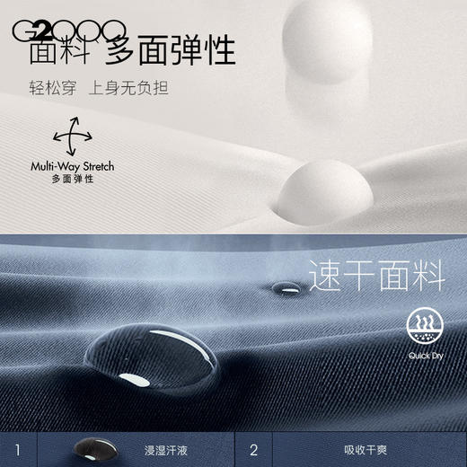 G2000男装SS26商场新款【多面弹/速干】时尚百搭直筒休闲裤61167021 商品图4