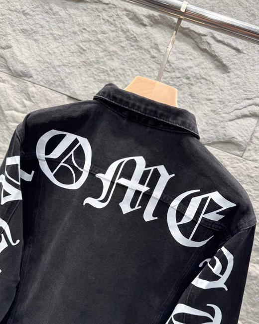 F040711春夏季新款做旧复古街头涂鸦背后梵文字母水洗牛仔外套 商品图3