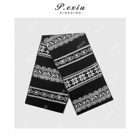 04-2潘依绣丁丁宠粉 费尔岛提花韩系氛围感百搭双两面围巾披肩Q16784