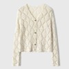 自然主义~彩扣V领 肌理感莱赛尔 亚麻立体镂空针织开衫女YM2604 商品缩略图4
