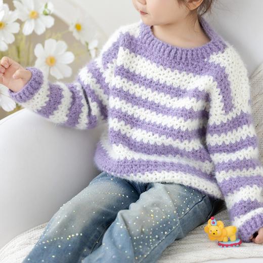 苏苏姐家简约亲子条纹毛衣梦羽版纯色手工diy编织钩针材料包 商品图2