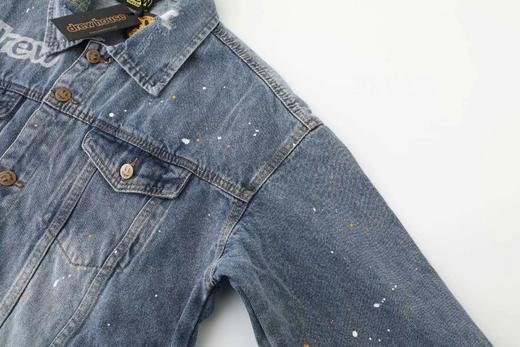 F040710春夏季新款时尚笑脸破洞破坏水洗泼墨刺绣牛仔夹克外套 商品图2