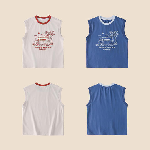 【10A抗菌】棉花堂夏款印花趣点儿童无袖T恤-- FD61140 商品图5