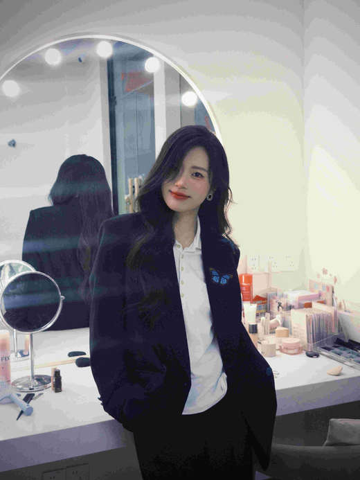 法小曼*子珍原创蝴蝶刺绣高定阔版黑色西装套装女廓形个性重要场合 商品图6