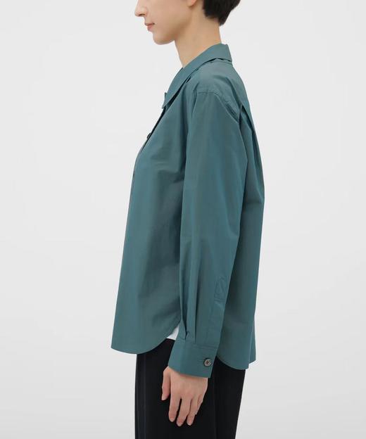 Margaret Howell 26SS 日版松石绿/石灰偏光双层圆领长袖衬衫 商品图2