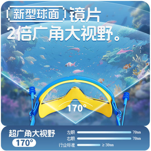 【赠镜盒 带防水耳塞】MACYO/麦克羊儿童高清防雾泳镜 游泳潜水装备 大框超广视野 柔软硅胶 防滑防掉 适配各种脸型 3-15岁可用 商品图3