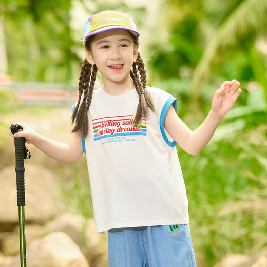 【10A抗菌】棉花堂动感无袖凉感儿童T恤-- FD61139 商品图6