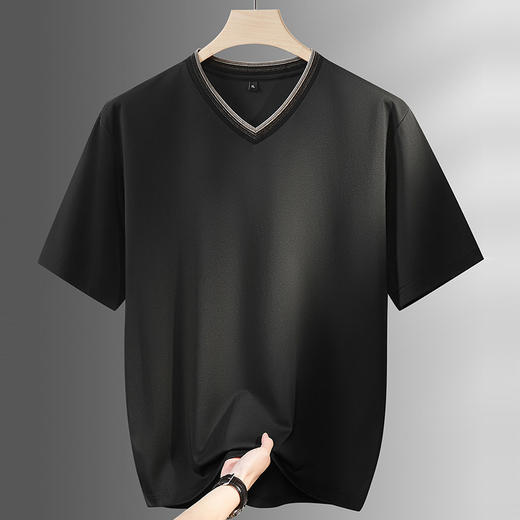 【DPF】大依优型大码男装夏季V领短袖T恤休闲百搭上衣棉质透气男士加大 商品图2
