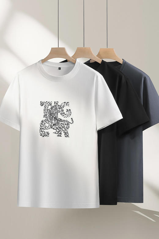 【DPF】大依优型大码男装夏季圆领短袖T恤棉质印花休闲舒适宽松短袖上衣 商品图5