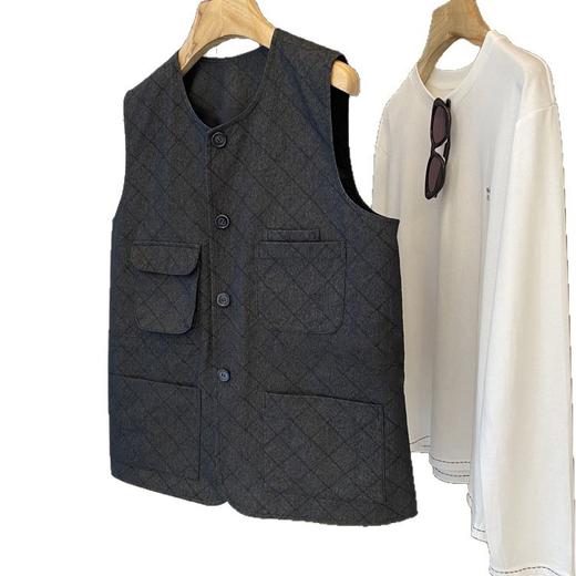 小众设计师款！轻奢款！2026菱格纹设计感四口袋收腰显瘦马甲！ 商品图4
