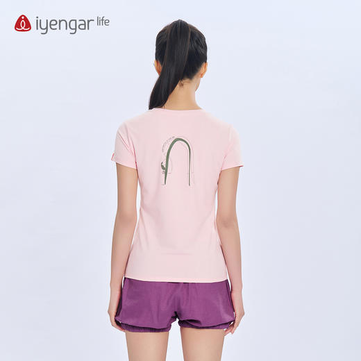 艾扬格 life C1217悦性女装T恤短袖 原创手绘设计一笔勾勒后弯体式 柔软亲肤排汗 商品图2