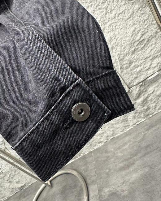 F040711春夏季新款做旧复古街头涂鸦背后梵文字母水洗牛仔外套 商品图6