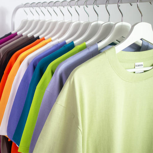 夏季高品质落肩短袖t恤男 女Oversize宽松纯棉半袖班服定制印logo 商品图3