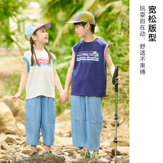 【10A抗菌】棉花堂动感无袖凉感儿童T恤-- FD61139 商品图4