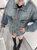 F040712春夏季新款复古水洗牛仔字母贴布绣拼色牛仔夹克长袖外套 商品缩略图12