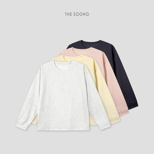 THESOONG/轻盈质感 100%纯棉夏季雪花肌理轻薄圆领长袖T恤女8884 商品图6